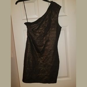 Express one shoulder blonze mini dress